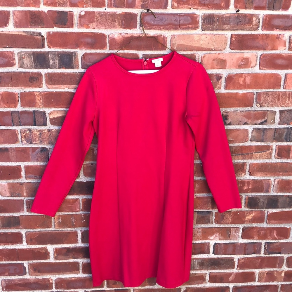 red long sleeve dress